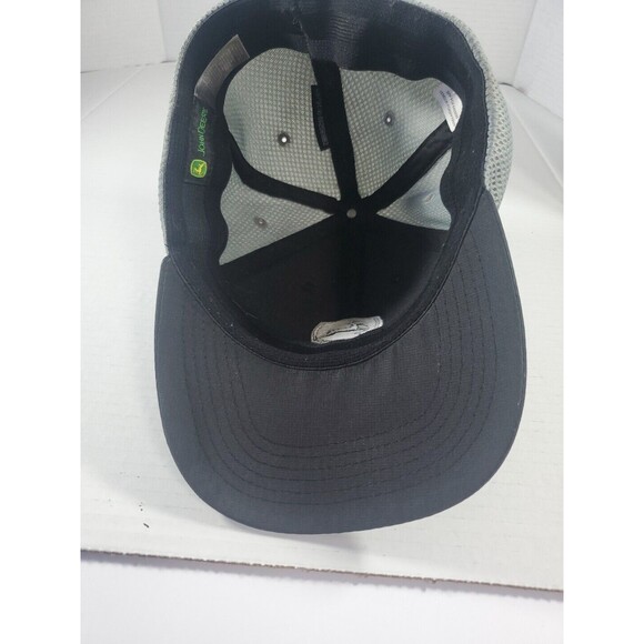 John Deere trucker men's hat dark gray cap with elastic back, light gray mesh - Picture 6 of 9